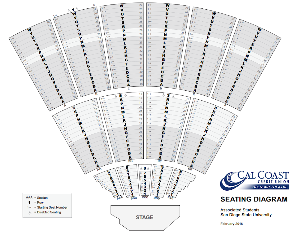 Sdsu Amphitheater Seating Chart